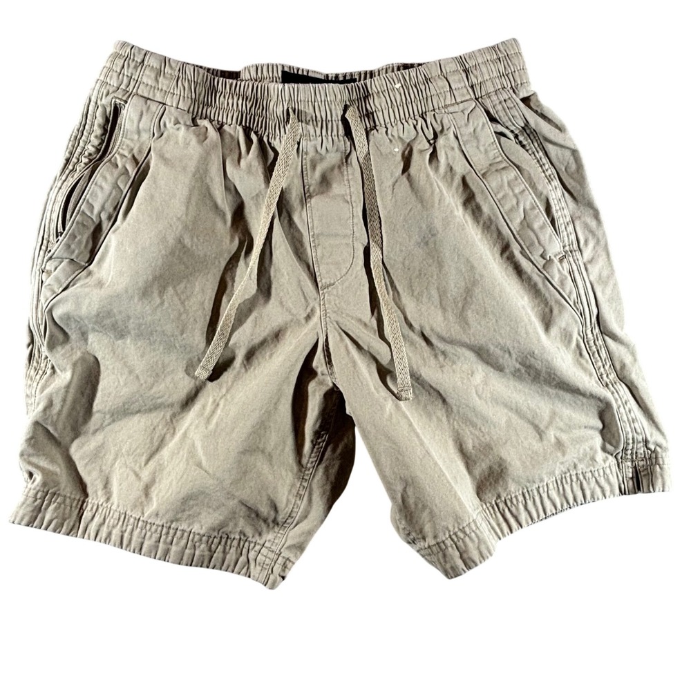 Abercrombie & Fitch Mens Khaki Pull On Drawstring Shorts Tan Size S